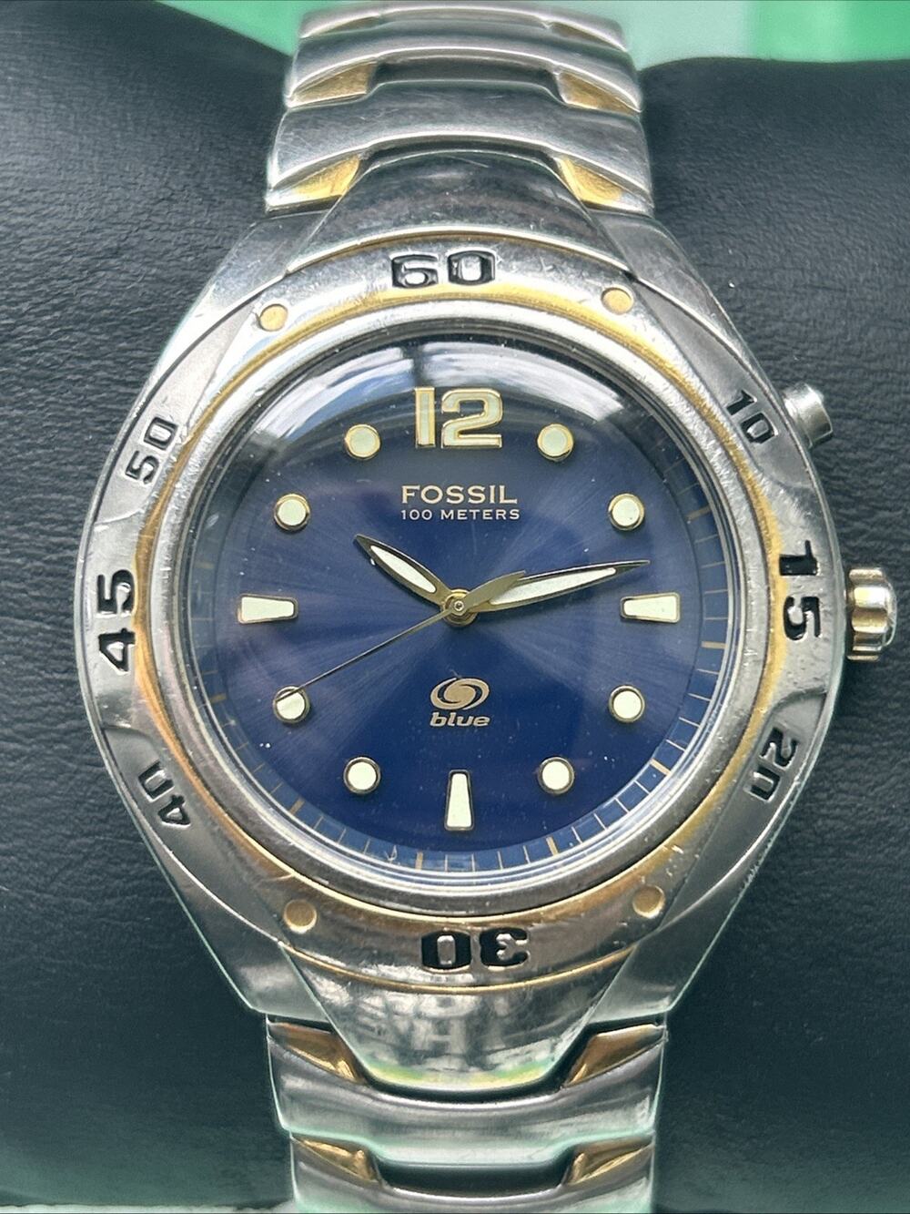 Fossil Two Tone Navy Blue Dial Men’s Watch
